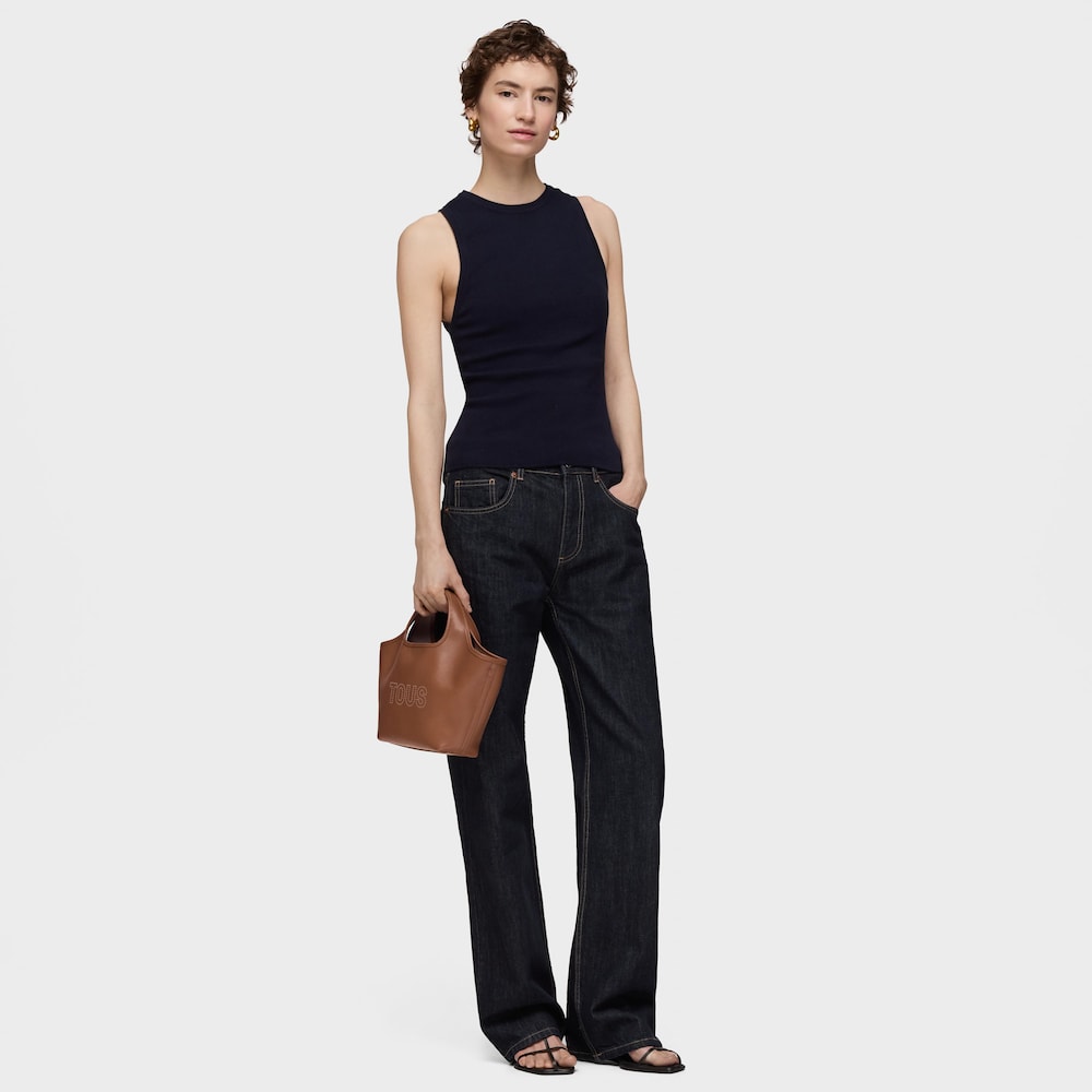 Capazo mediano de piel camel TOUS&nbsp;Lirio