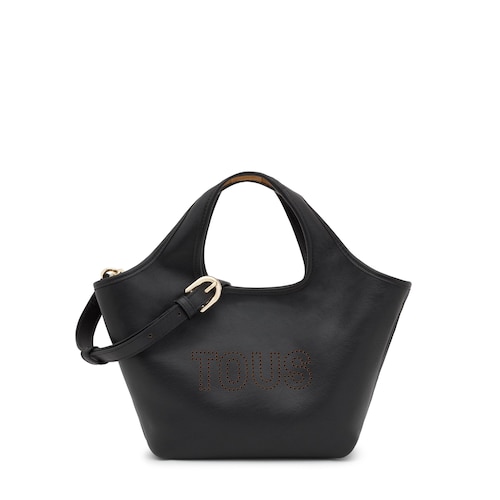 Medium black leather Tote bag TOUS Lirio