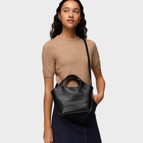 Medium black leather Tote bag TOUS Lirio