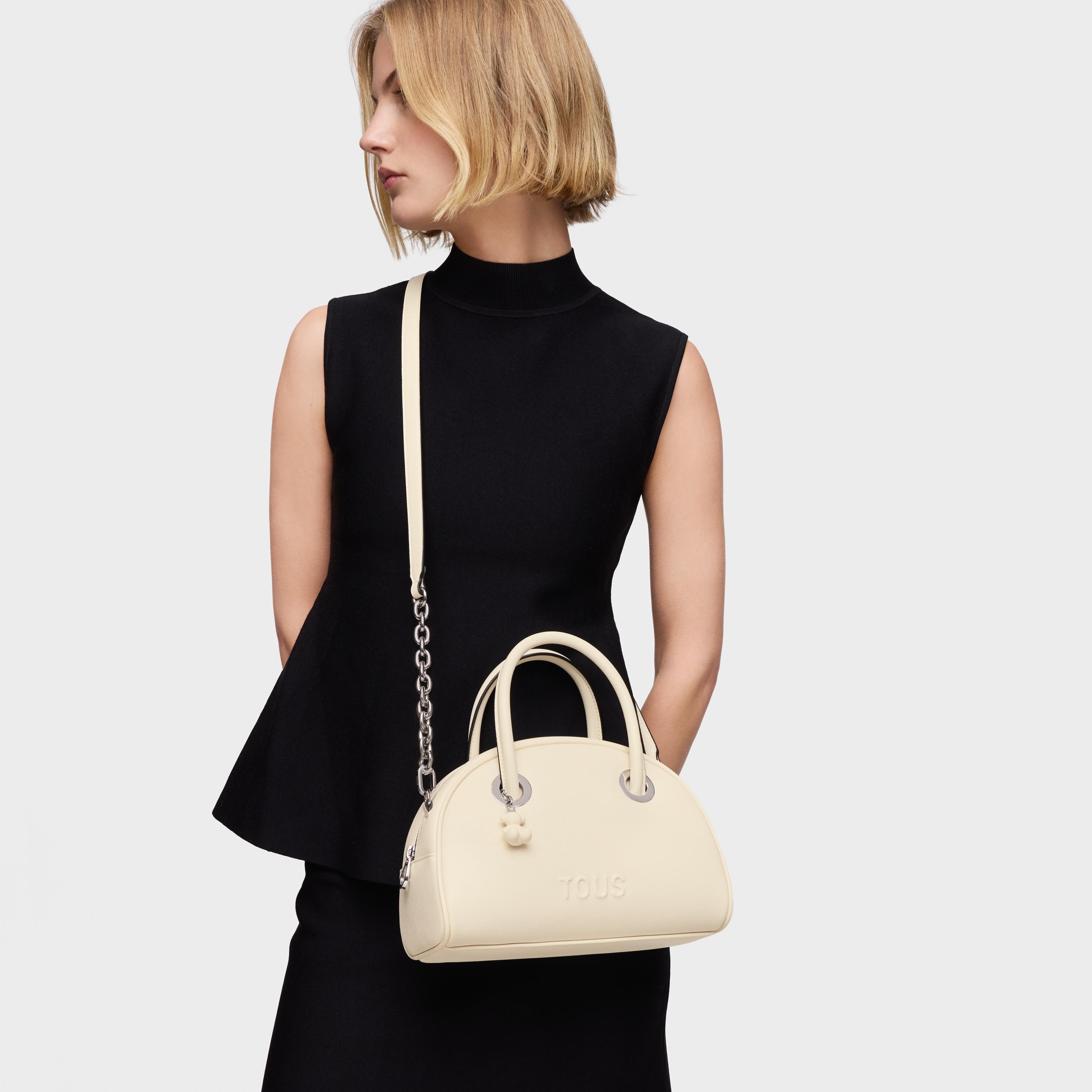 Medium beige Bowling bag TOUS Poppy