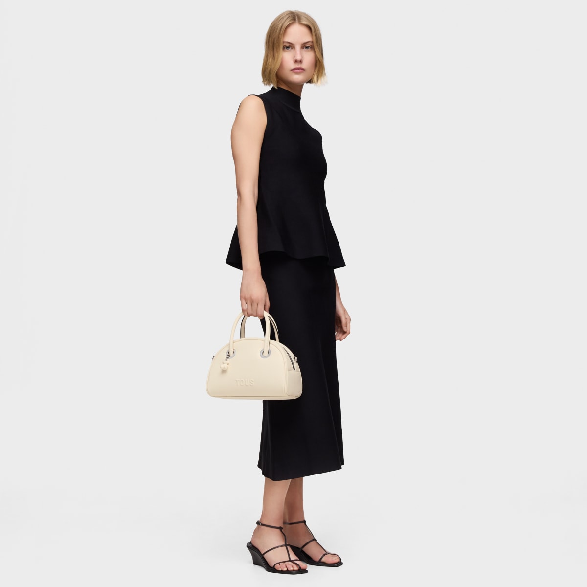 Medium beige Bowling bag TOUS Poppy