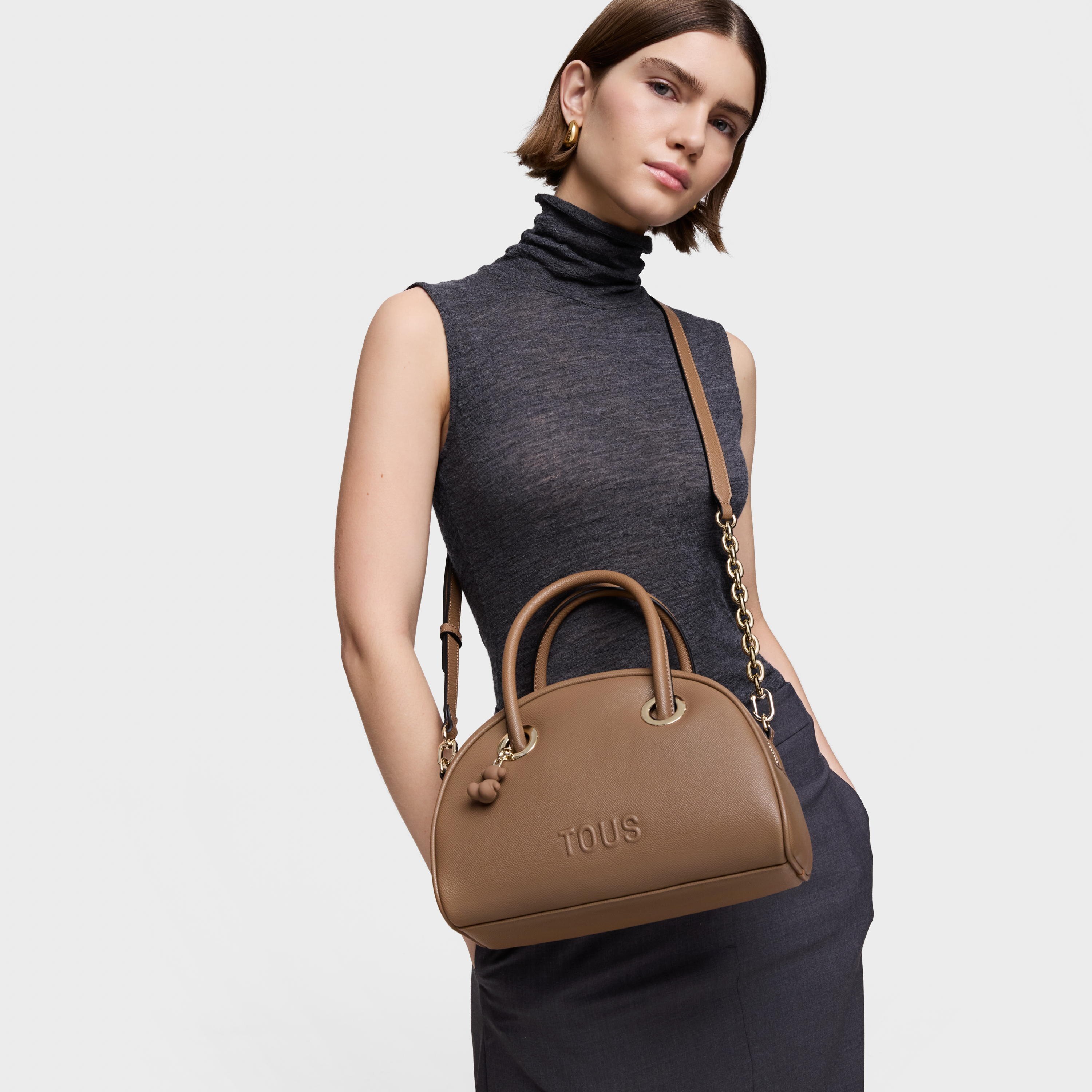 Medium earth-colored Bowling bag TOUS Poppy