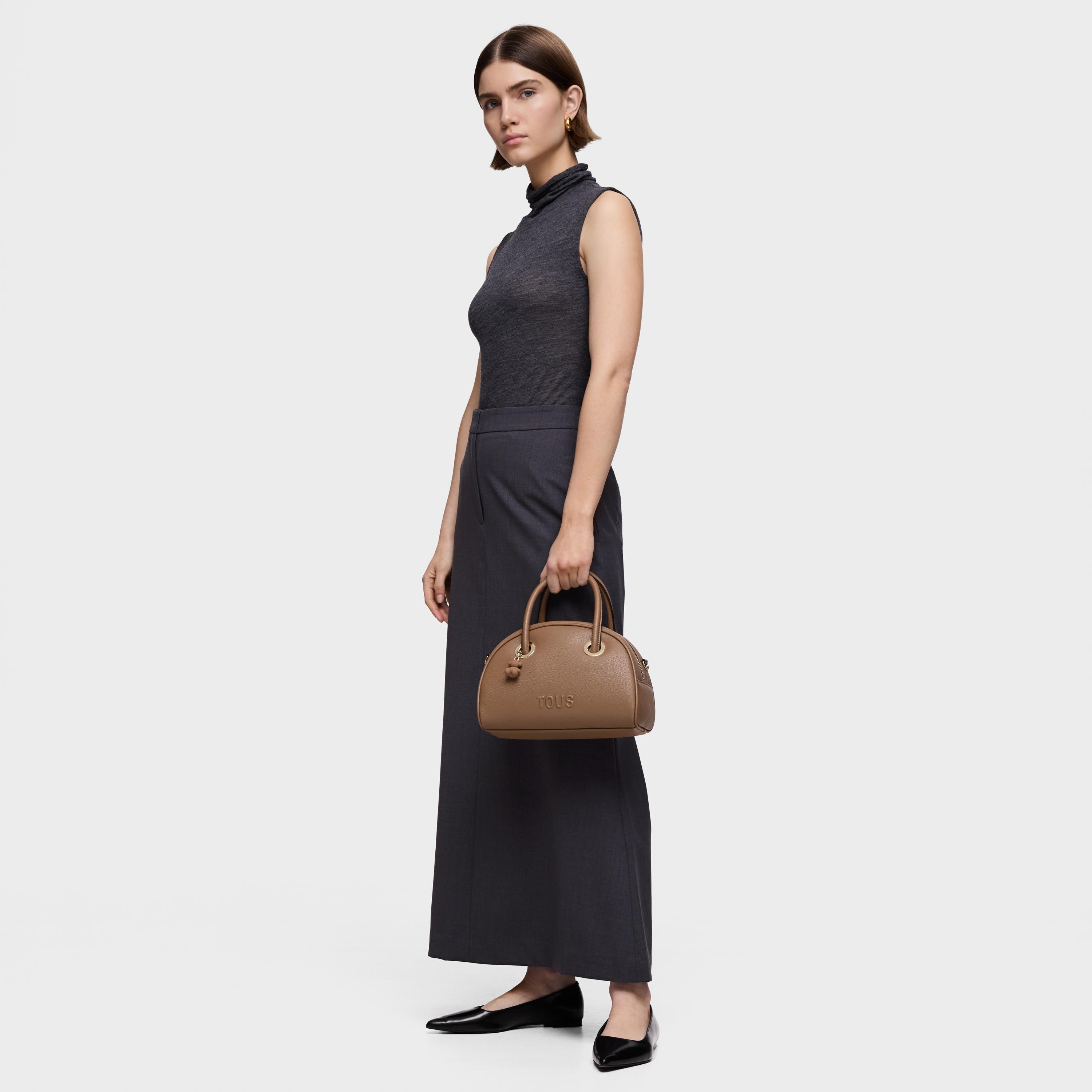 Medium earth-colored Bowling bag TOUS Poppy