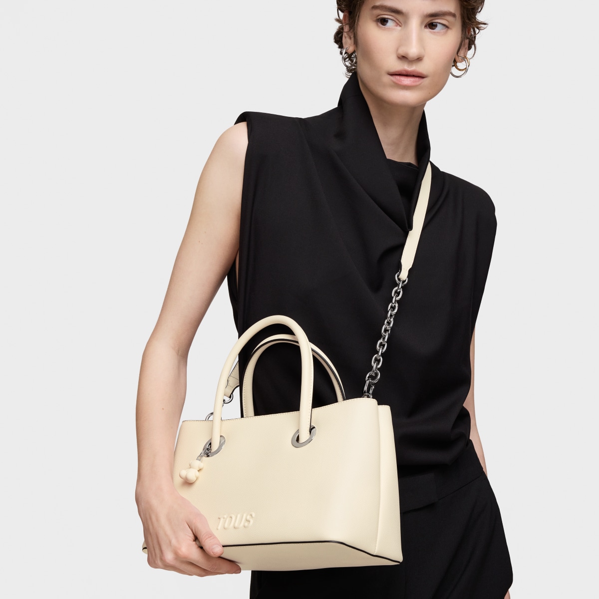 Medium beige City bag TOUS Poppy