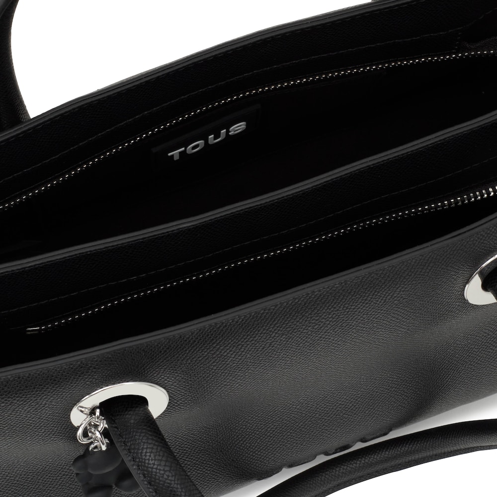 Medium black City bag TOUS Poppy image number 2