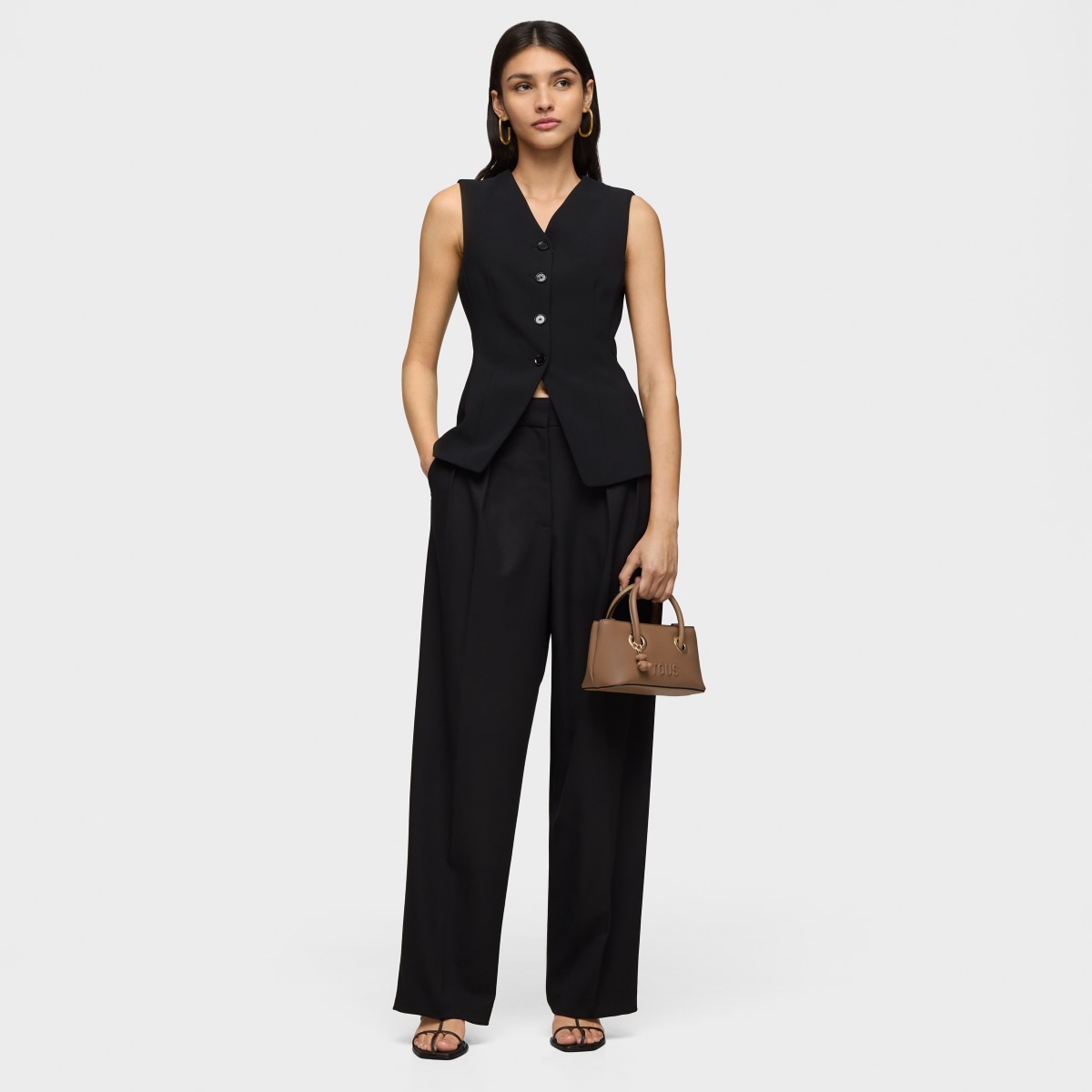 Small earth-colored City bag TOUS Poppy
