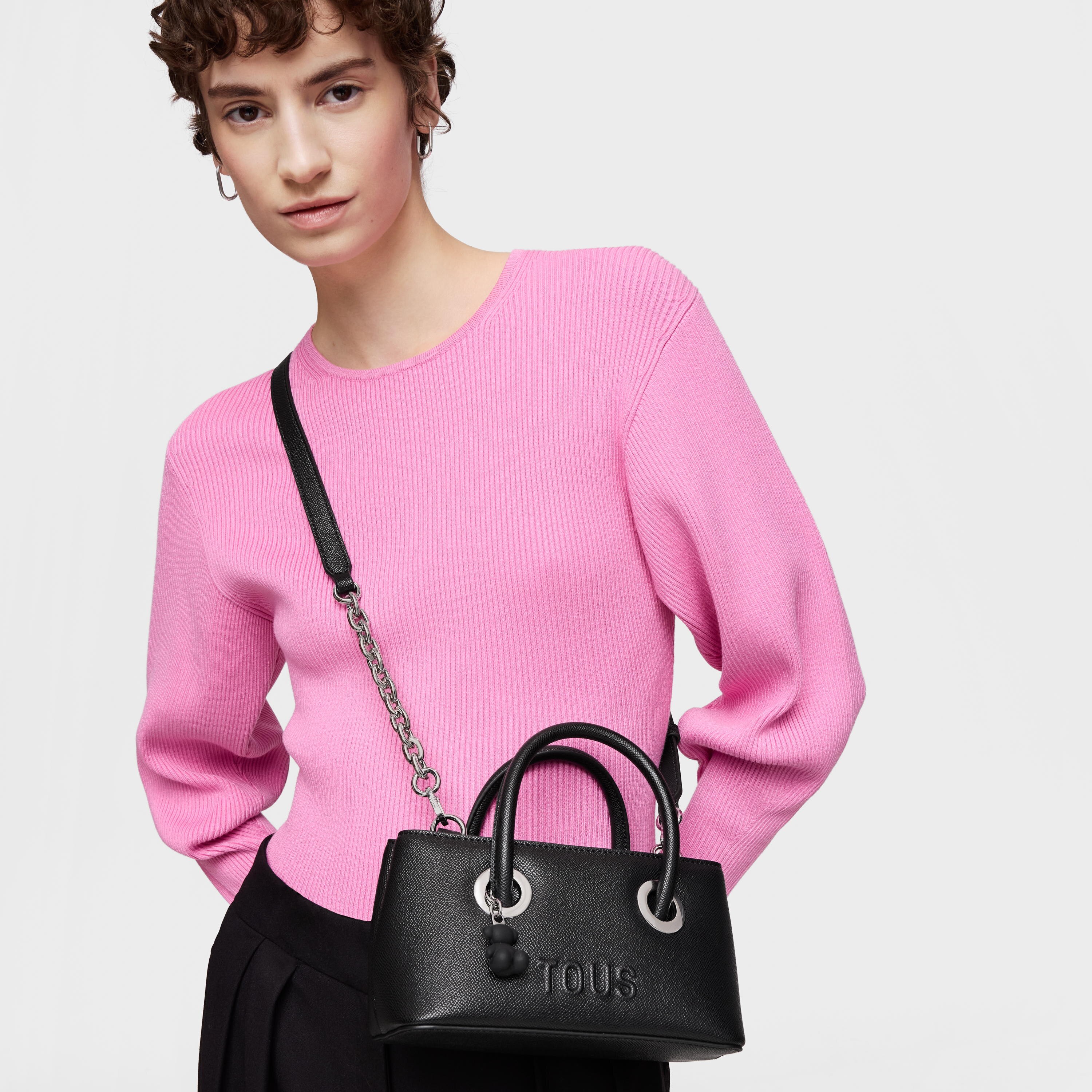 Small black City bag TOUS Poppy