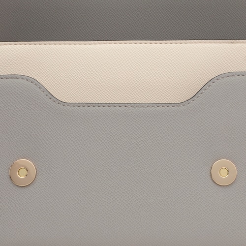 Bandolera mediana beige y gris Audree Saffiano
