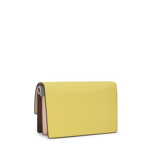 Bandolera mediana lima y nude Audree Saffiano