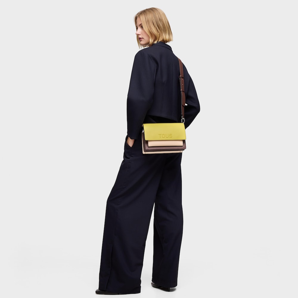 Medium lime and nude Crossbody bag Audree&nbsp;Saffiano