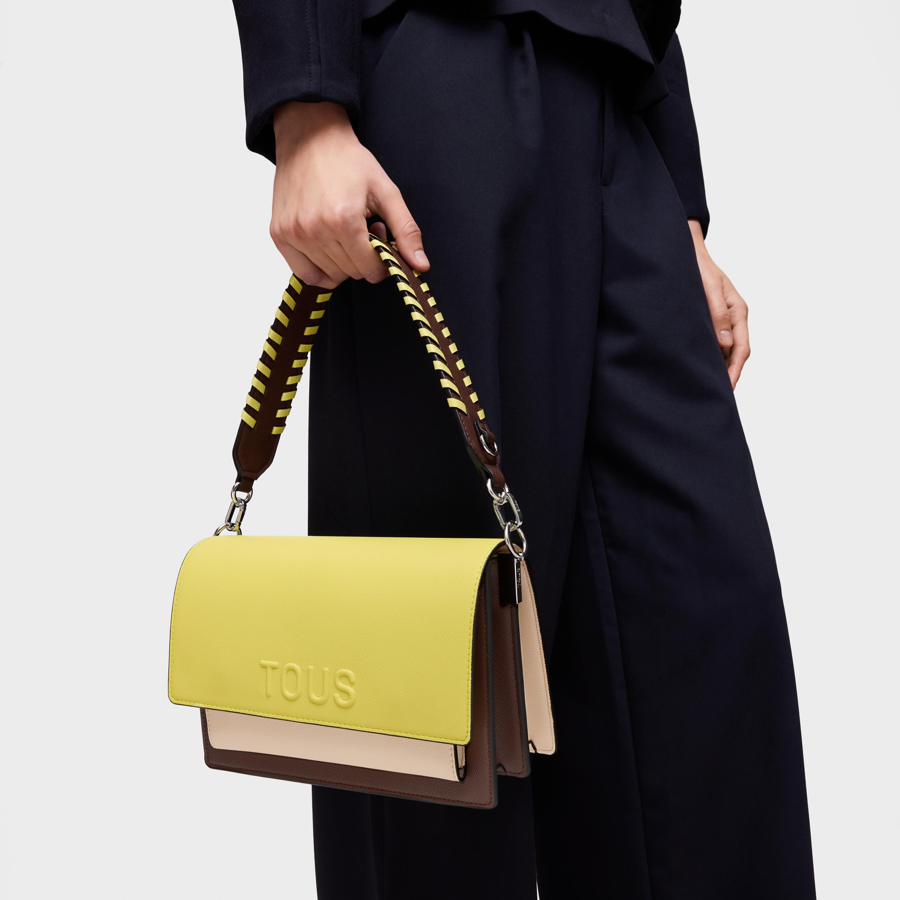 Medium lime and nude Crossbody bag Audree Saffiano