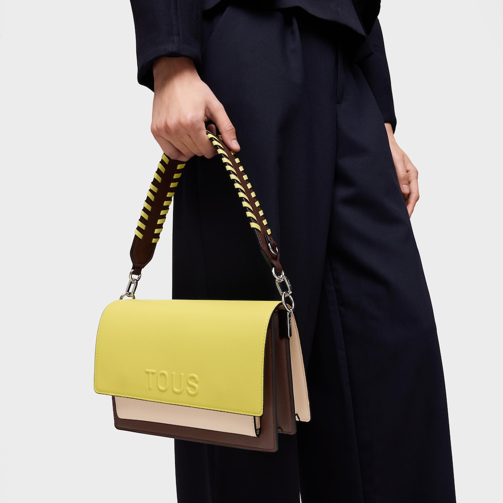 Medium lime and nude Crossbody bag Audree Saffiano Medium lime and nude Crossbody bag Audree Saffiano