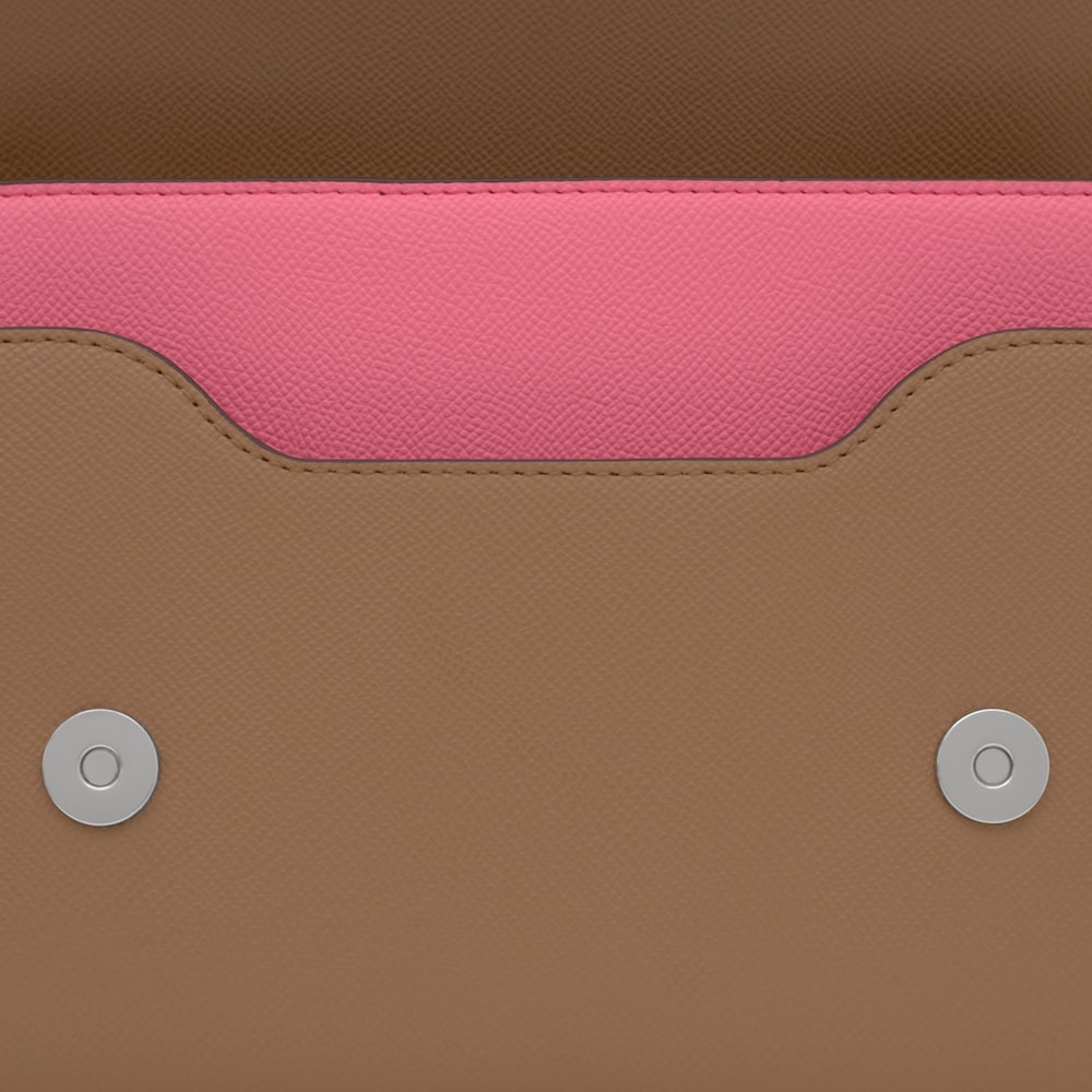 Bandolera mediana rosa y tierra Audree&nbsp;Saffiano