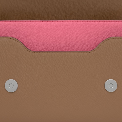 Medium pink and earth-colored Crossbody bag Audree Saffiano