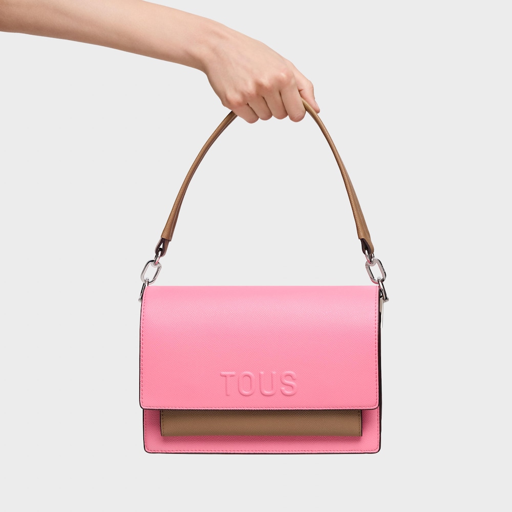 Medium pink and earth-colored Crossbody bag Audree Saffiano image number 8