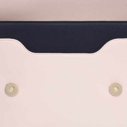 Mala de tiracolo m&eacute;dia azul e rosa Audree&nbsp;Saffiano