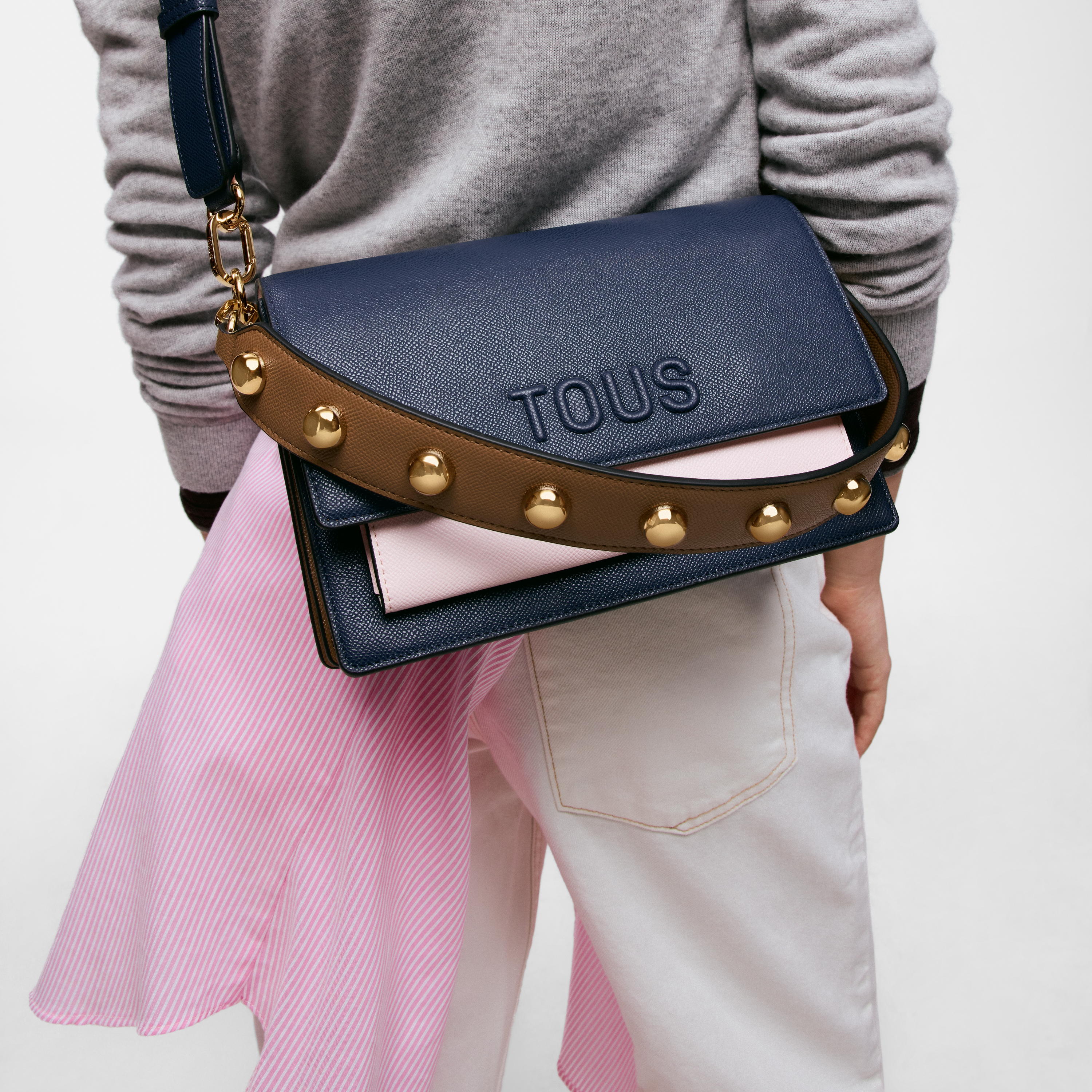 Medium blue and pink Crossbody bag Audree Saffiano