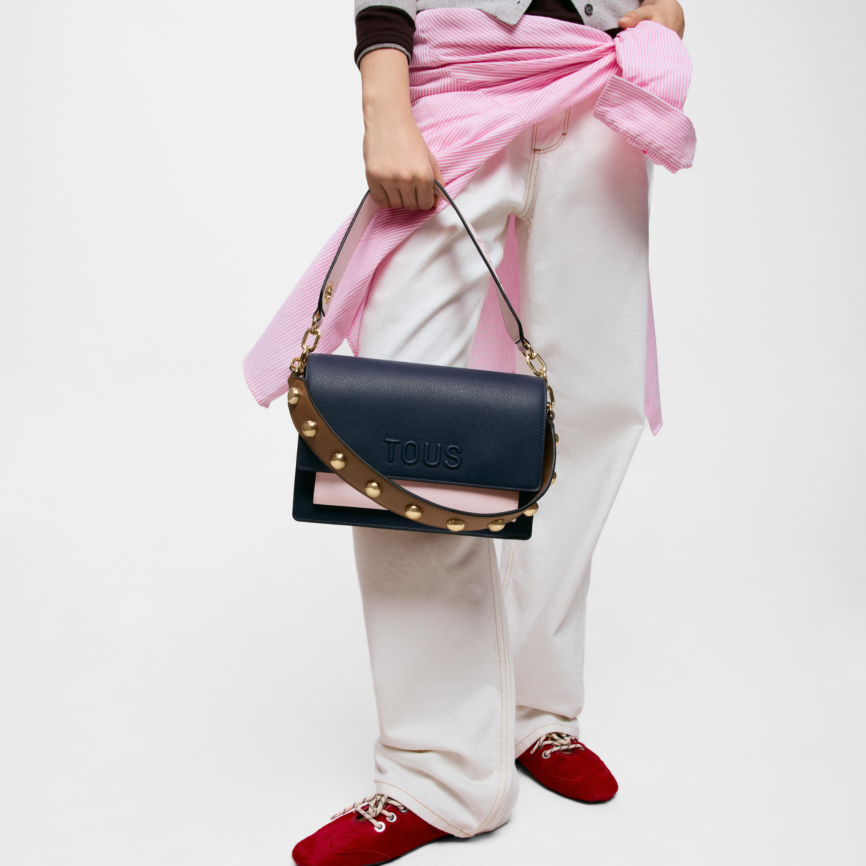 Medium blue and pink Crossbody bag Audree Saffiano