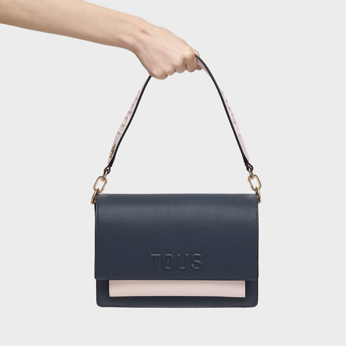 Medium blue and pink Crossbody bag Audree Saffiano