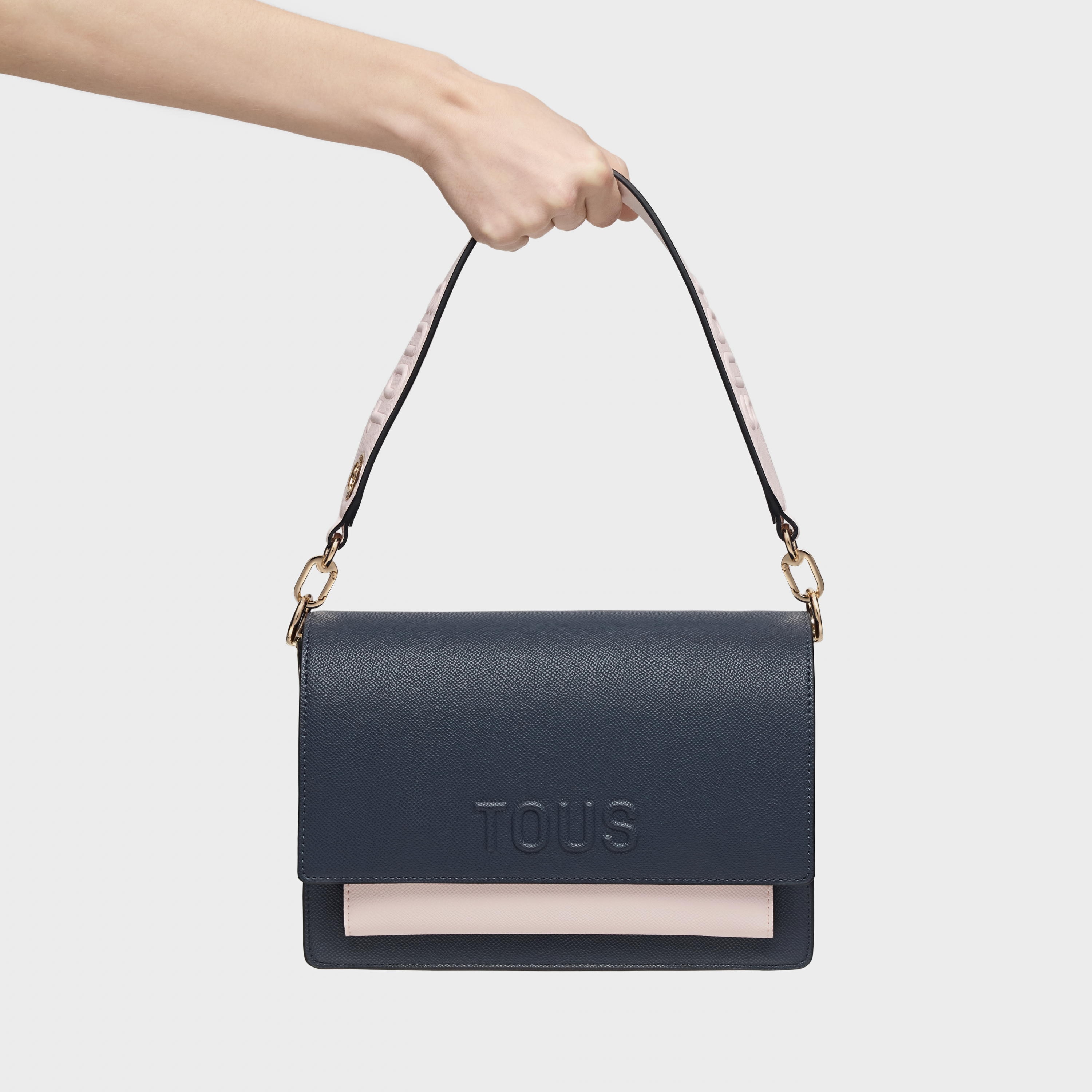 Medium blue and pink Crossbody bag Audree Saffiano