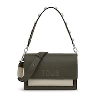Medium khaki and green Crossbody bag Audree Saffiano
