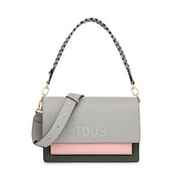 Medium gray and pink Crossbody bag Audree Saffiano