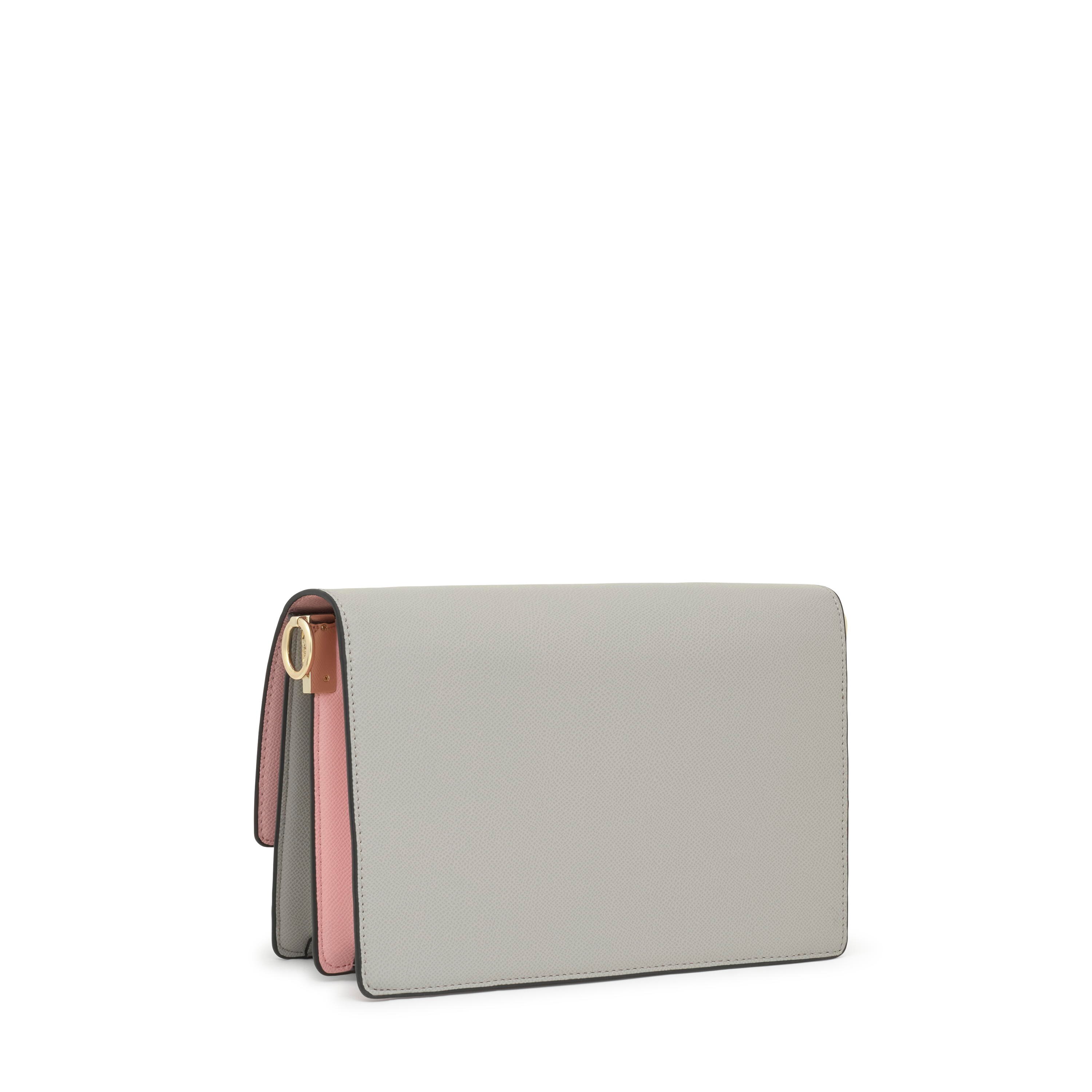Medium gray and pink Crossbody bag Audree Saffiano