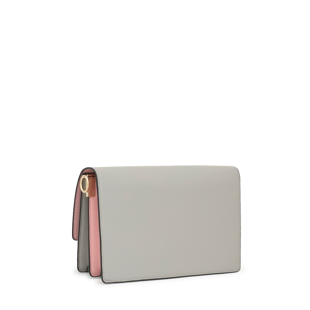Medium gray and pink Crossbody bag Audree Saffiano