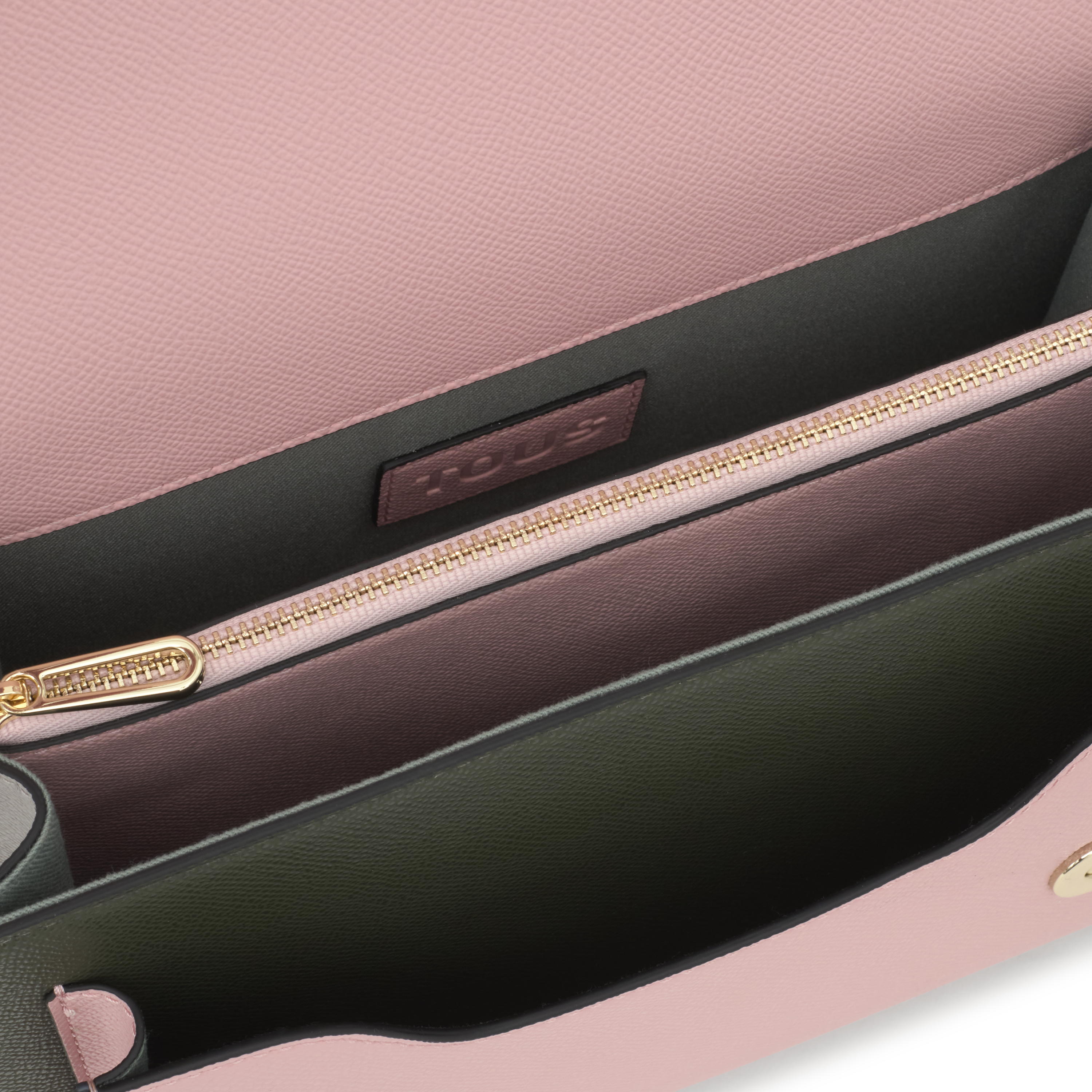 Medium gray and pink Crossbody bag Audree Saffiano