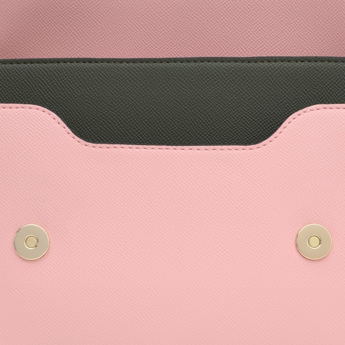 Bandolera mediana gris y rosa Audree Saffiano