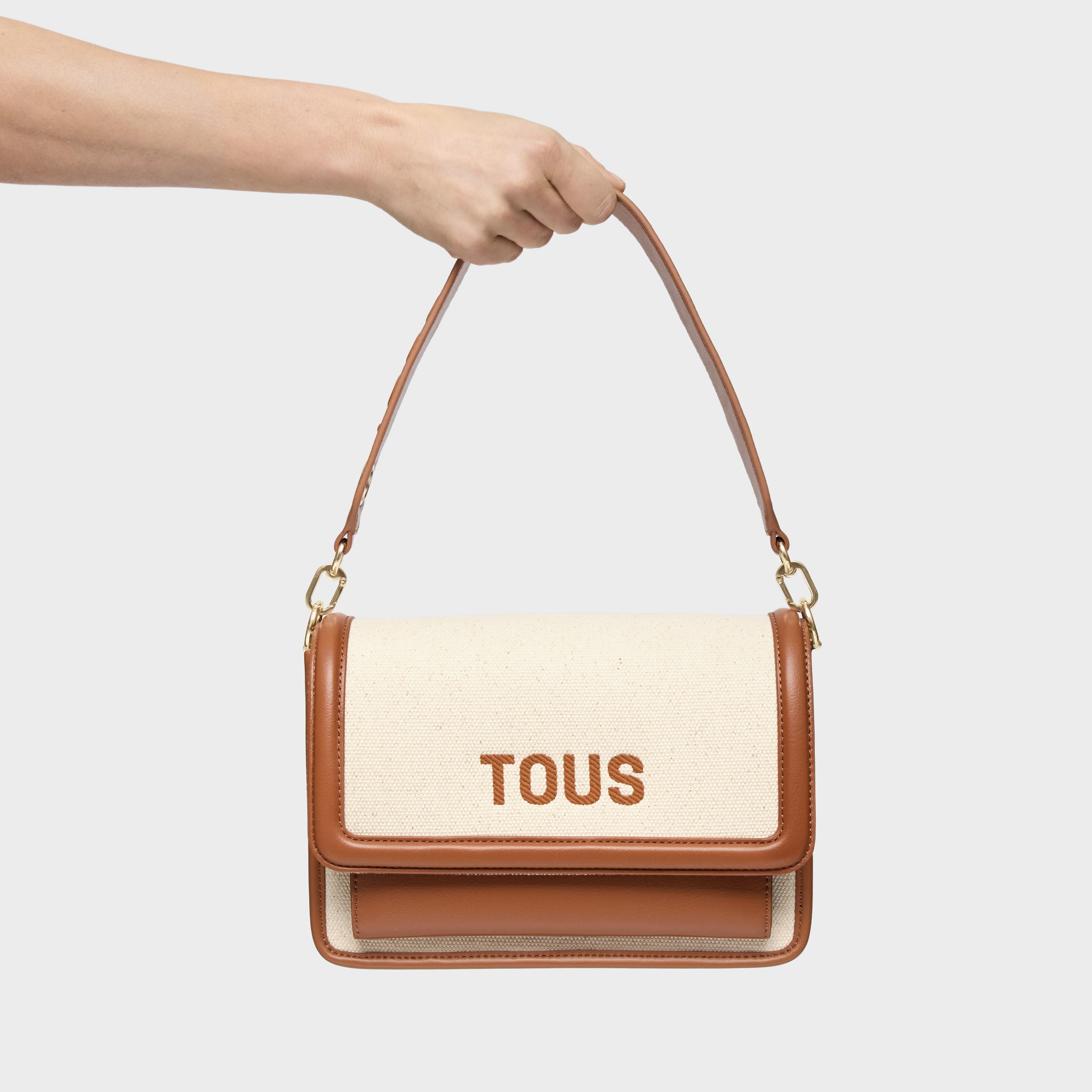 Medium camel Crossbody bag Audree Canvas