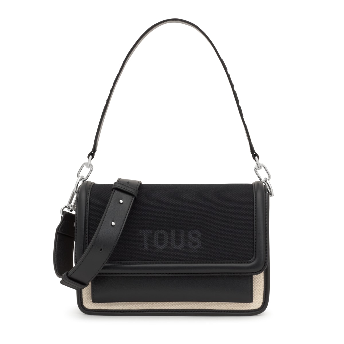 Medium black Crossbody bag Audree Canvas | TOUS