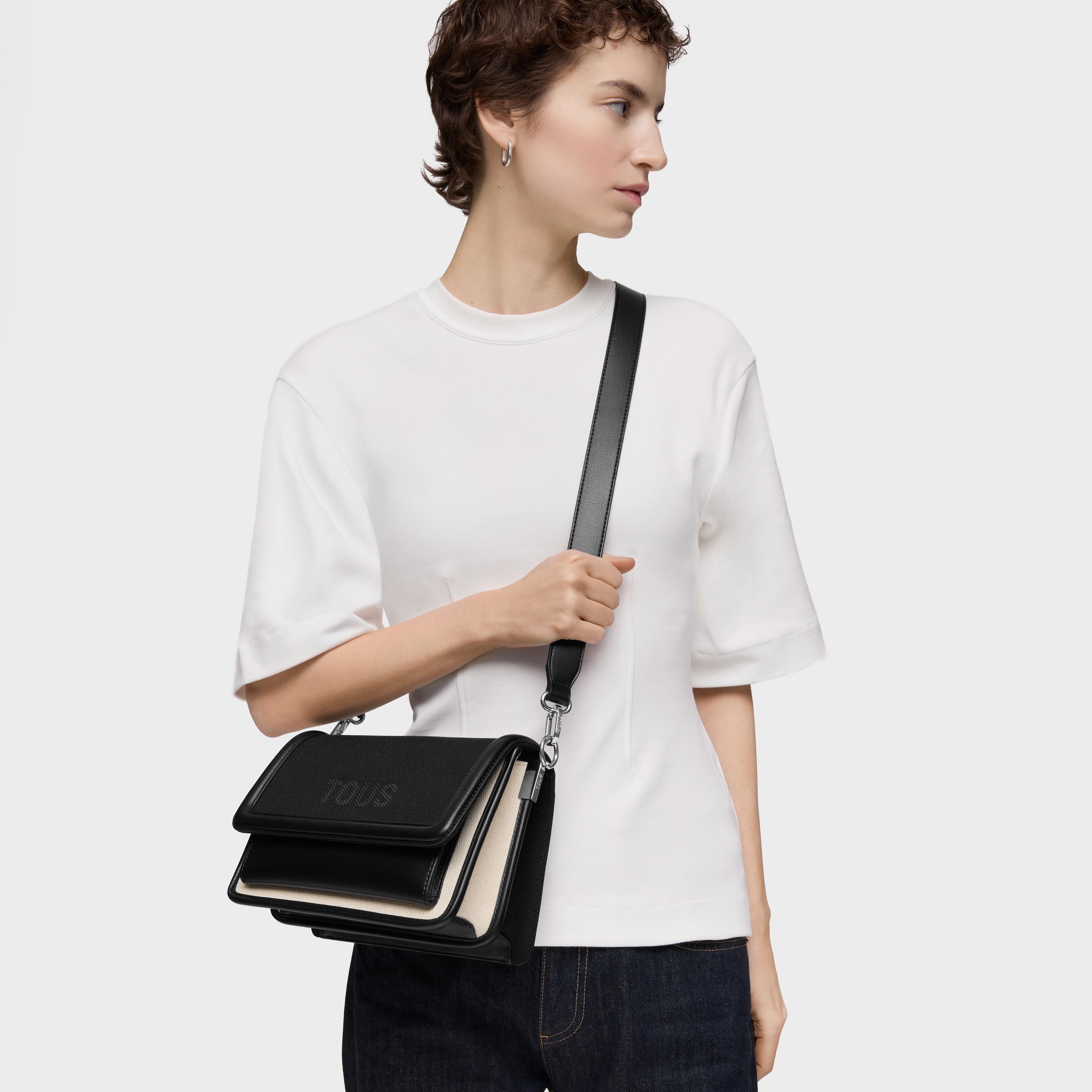 Medium black Crossbody bag Audree Canvas