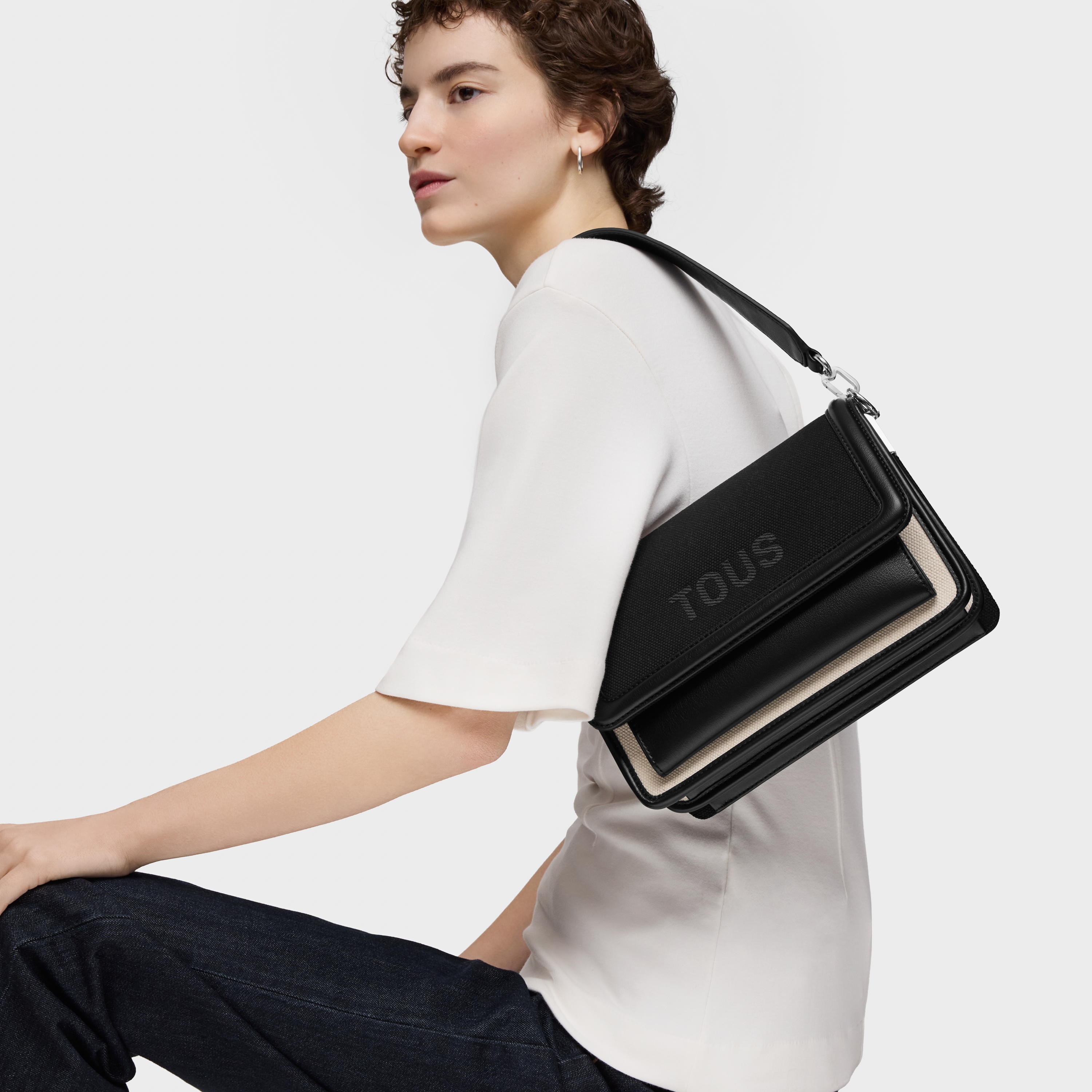 Medium black Crossbody bag Audree Canvas