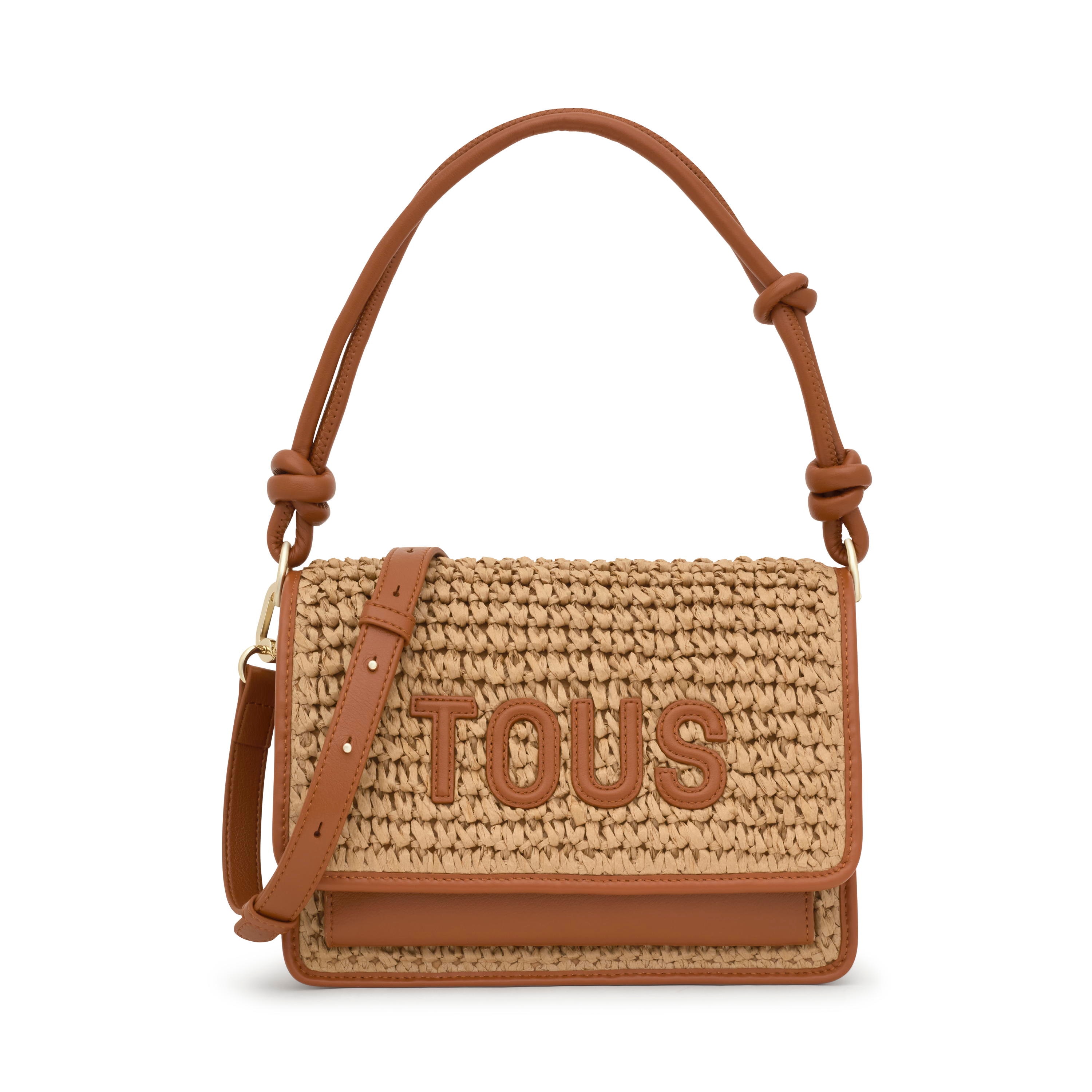 Medium camel Crossbody bag Audree Rafia