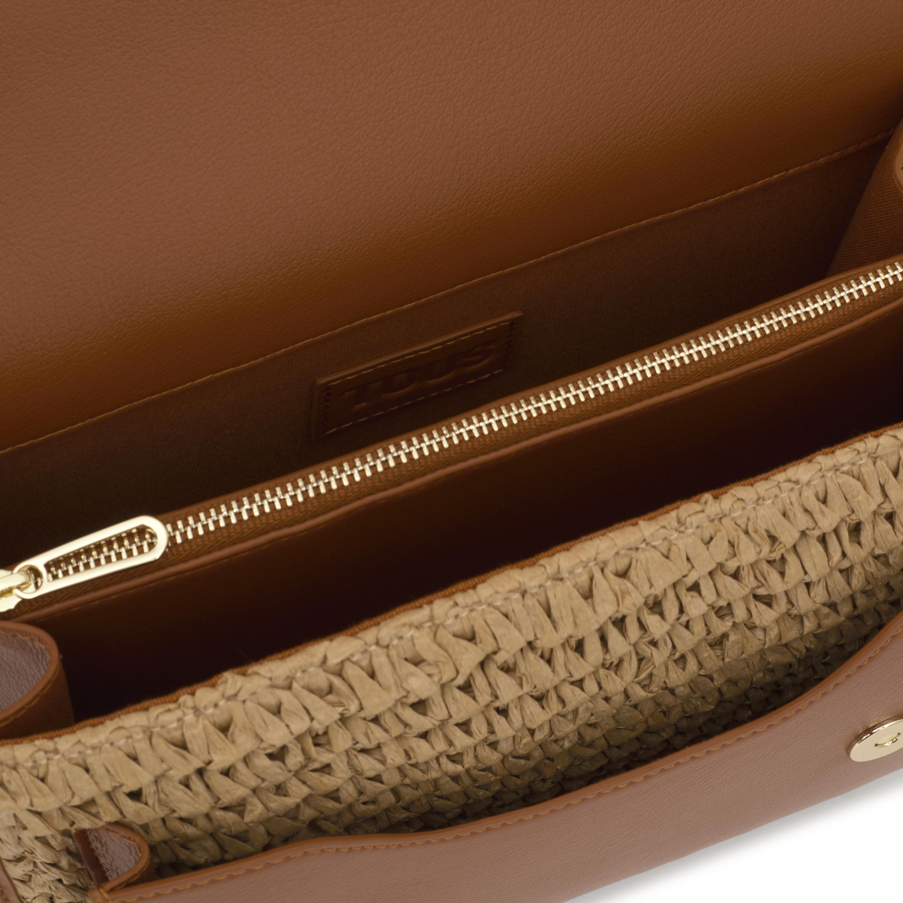 Medium camel Crossbody bag Audree Rafia