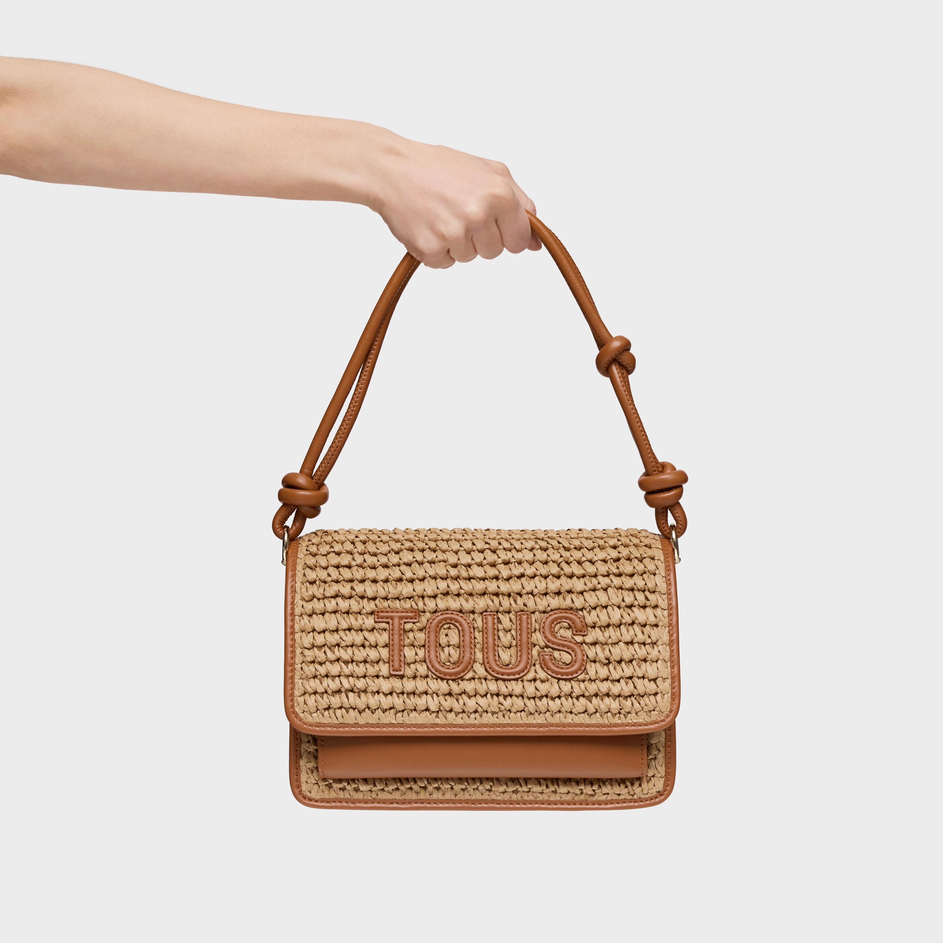 Medium camel Crossbody bag Audree Rafia