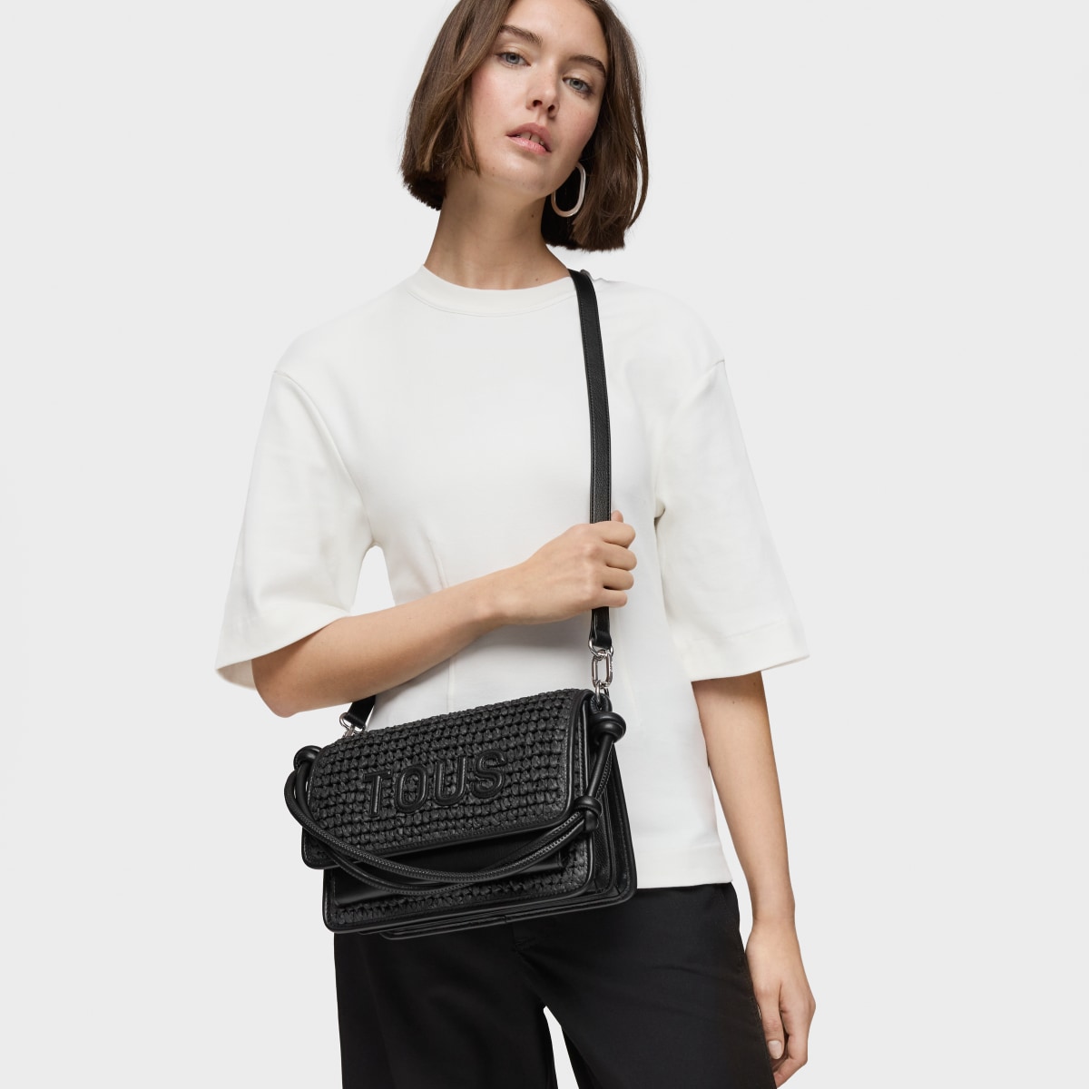 Medium black Crossbody bag Audree Rafia