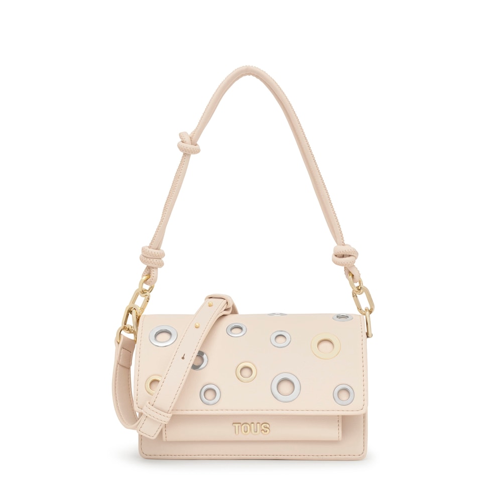 Bandolera peque&ntilde;a beige Audree Eyelets