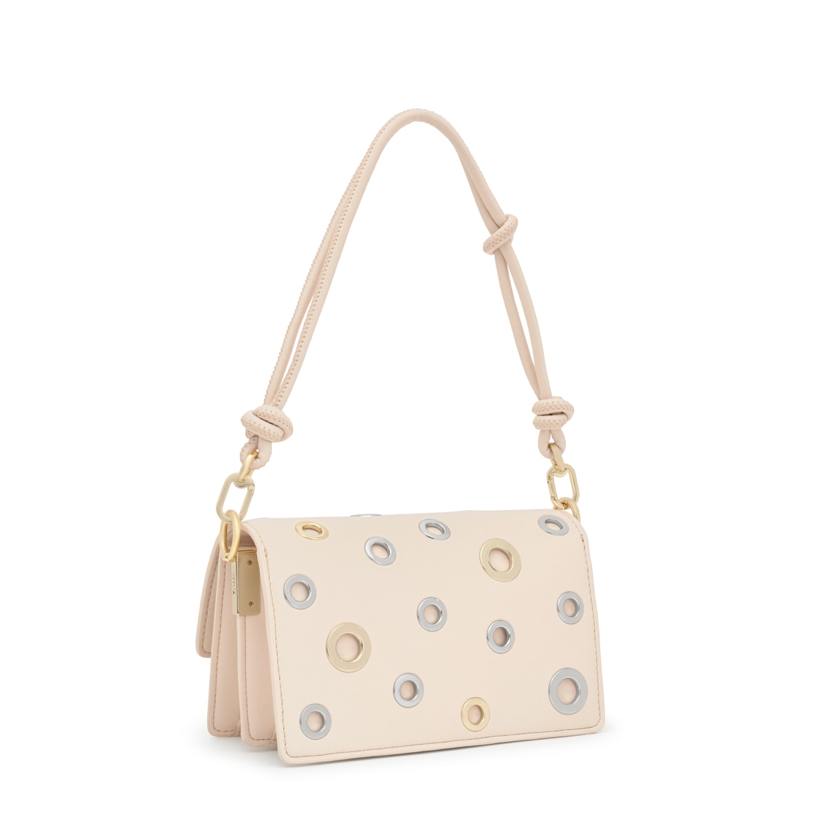 Small beige Audree Crossbody bag Eyelets