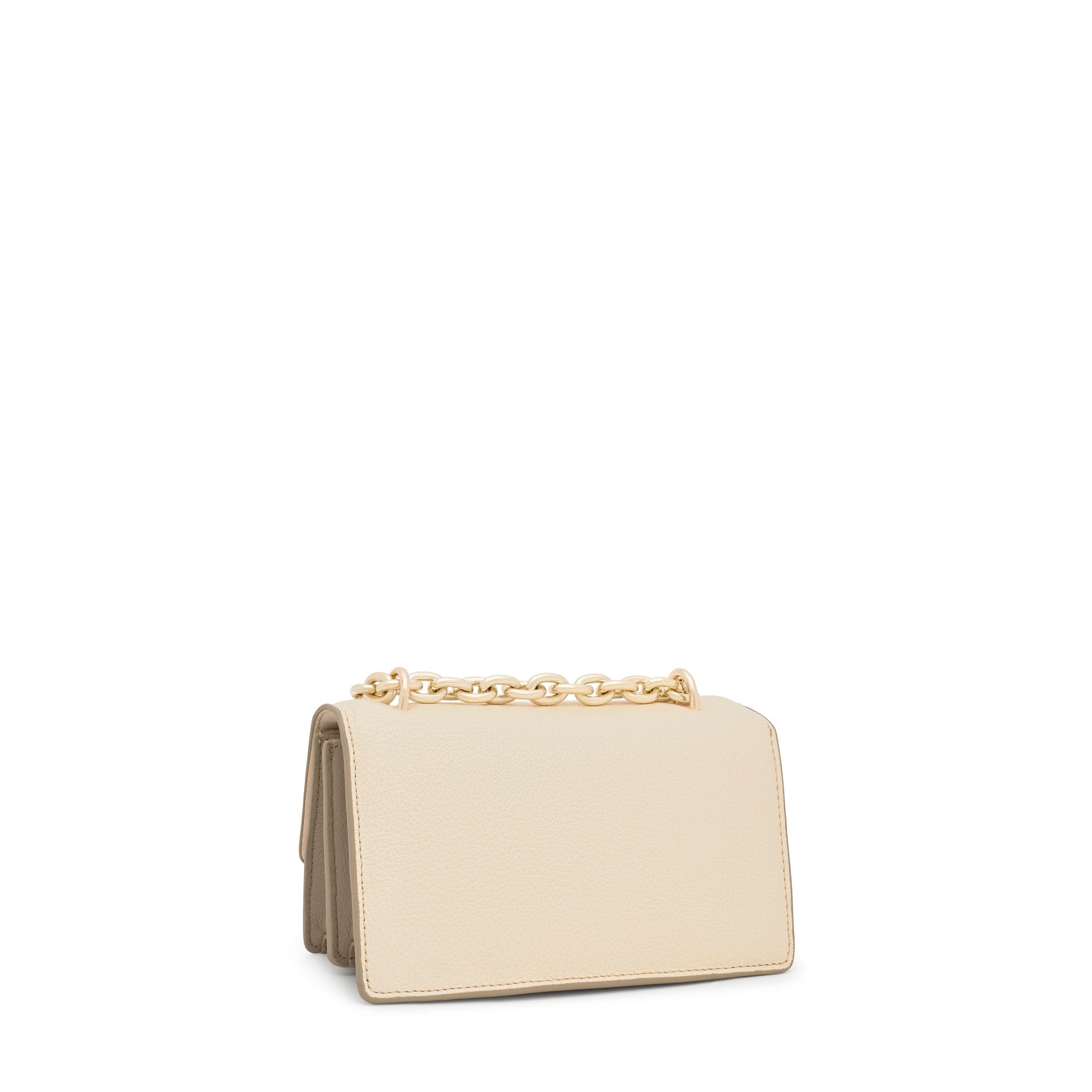 Small beige leather Crossbody bag Audree Leather