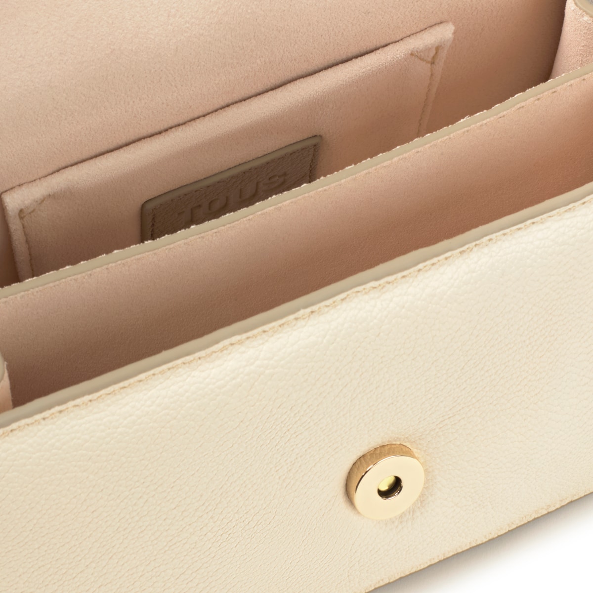 Small beige leather Crossbody bag Audree Leather