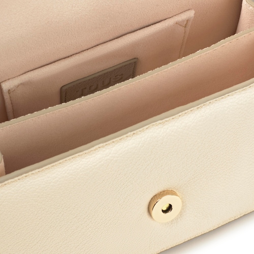 Bandolera pequeña de piel beige Audree Leather