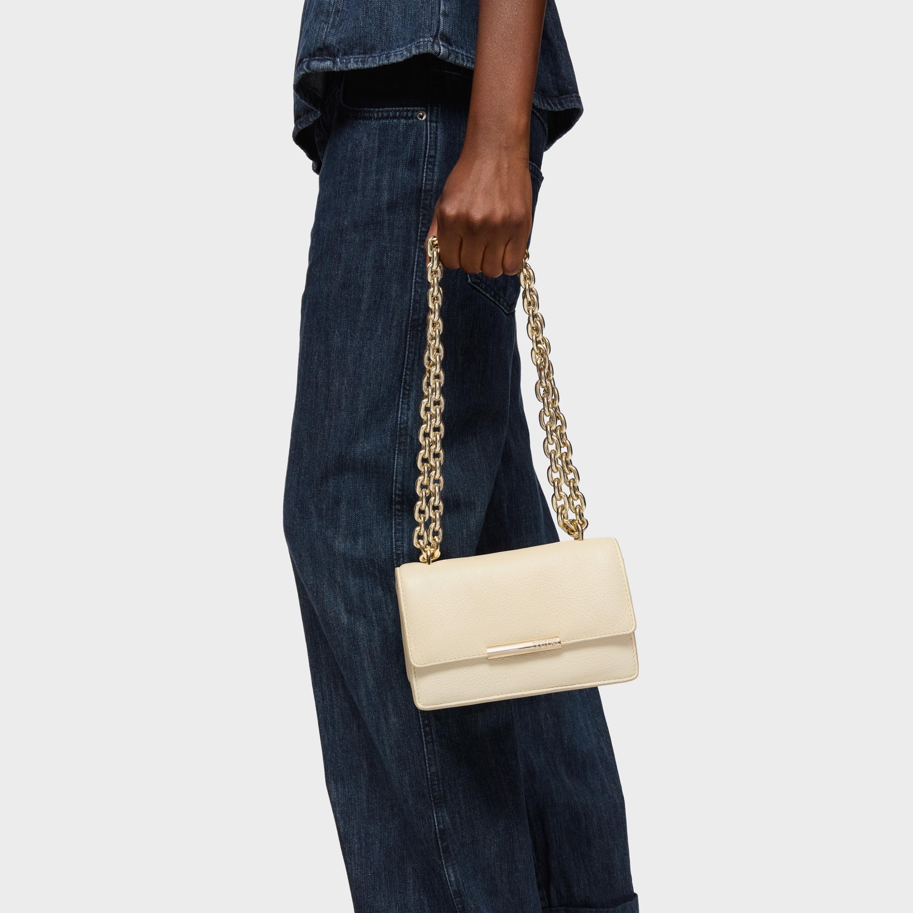 Small beige leather Crossbody bag Audree Leather