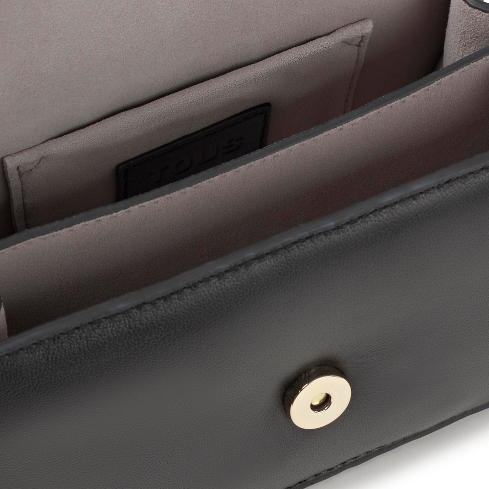 Bandolera peque&ntilde;a de piel negra Audree Leather