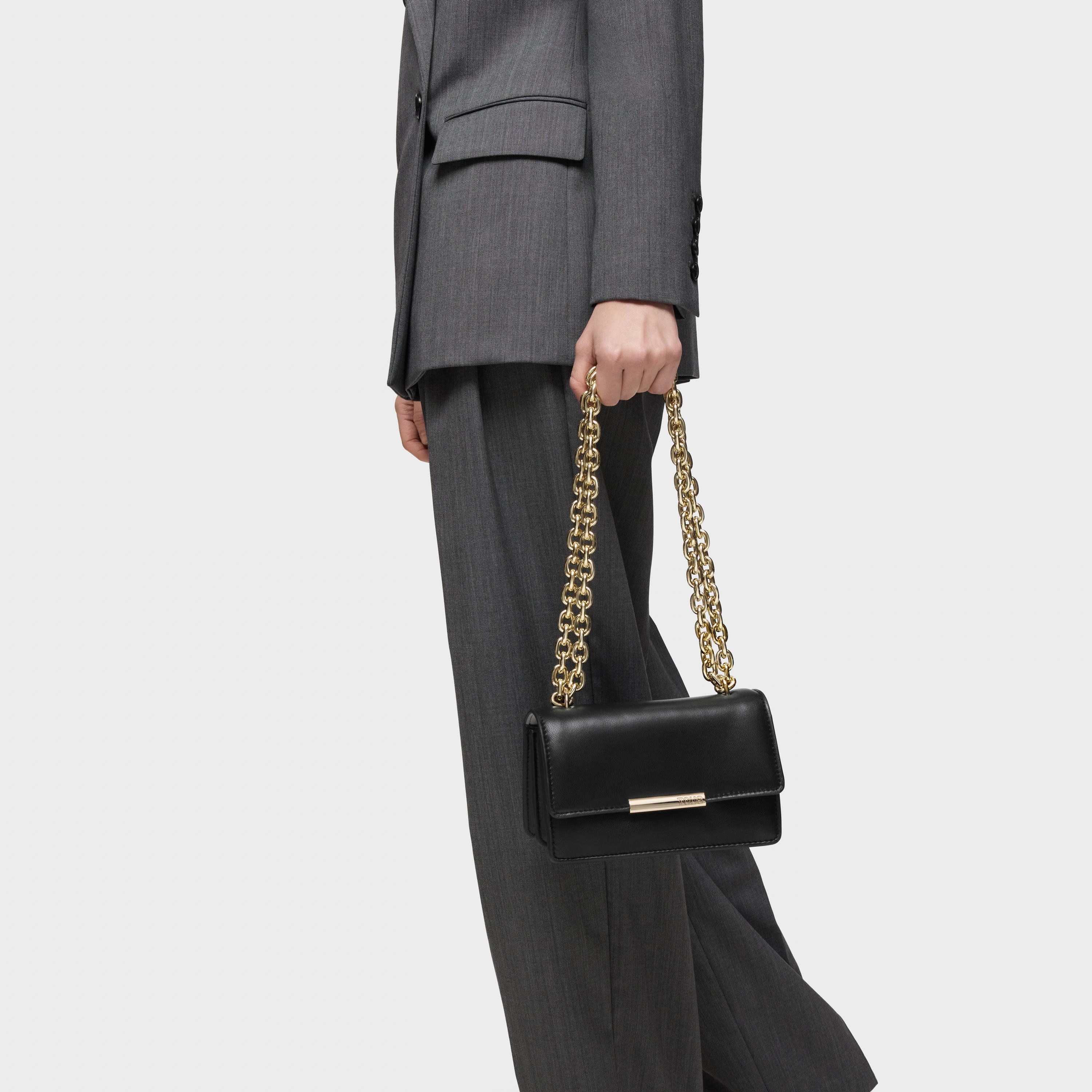 Small black leather Crossbody bag Audree Leather