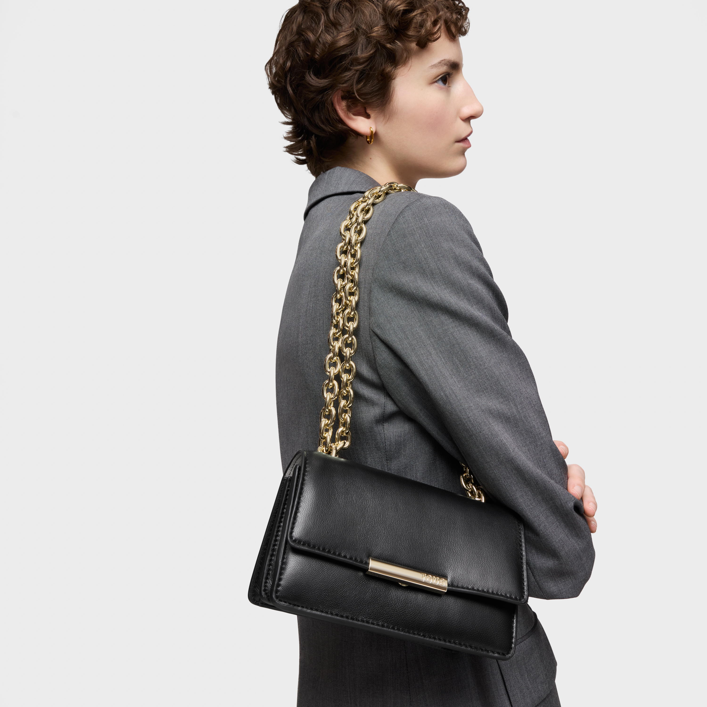 Small black leather Crossbody bag Audree Leather