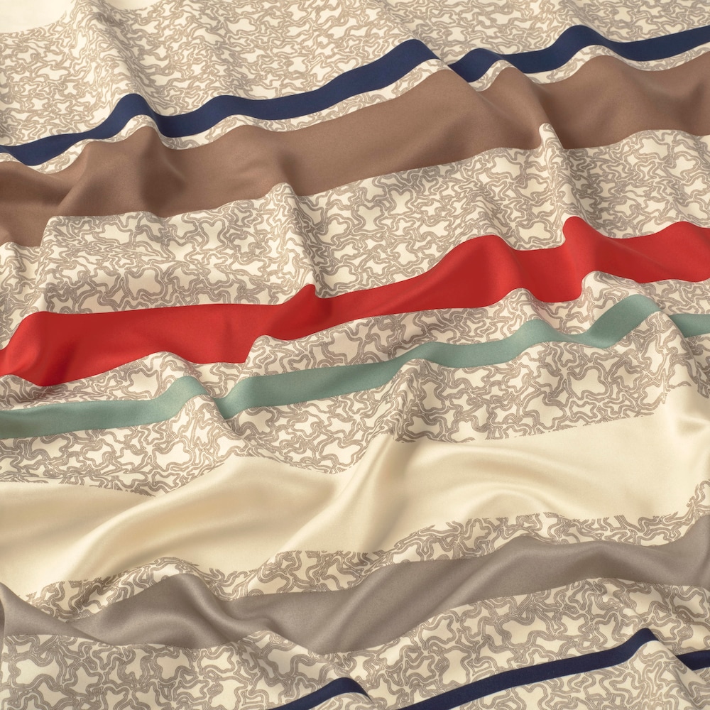 Pa&ntilde;uelo cuadrado beige Kaos Mini Lines