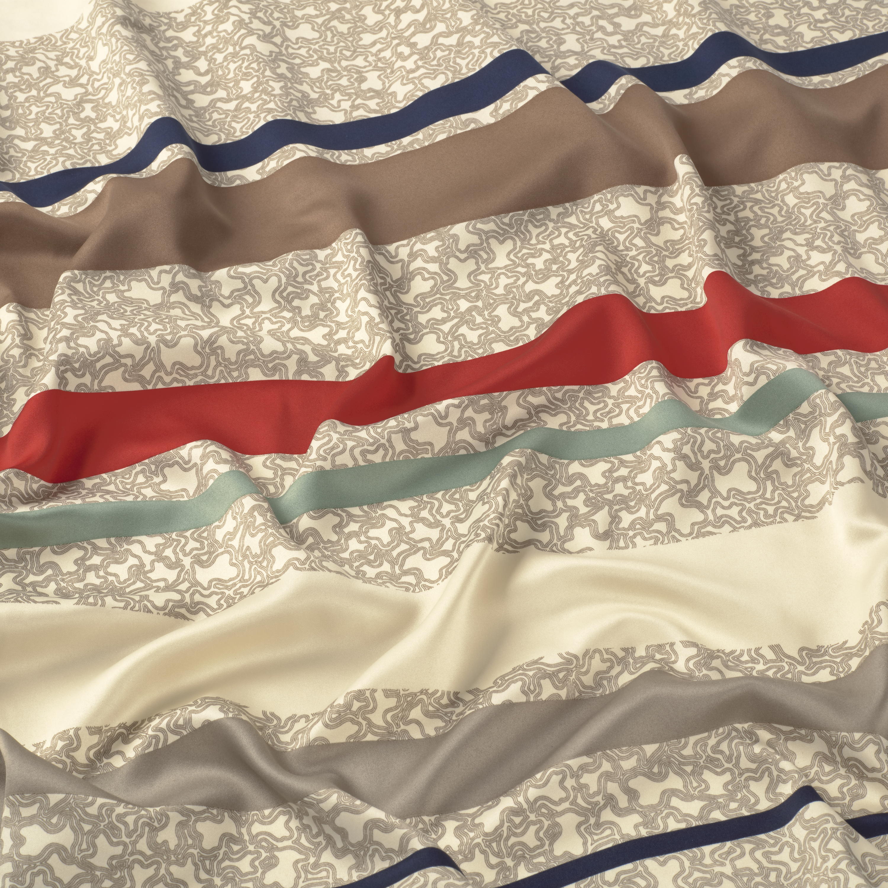 Square beige Scarf Kaos Mini Lines