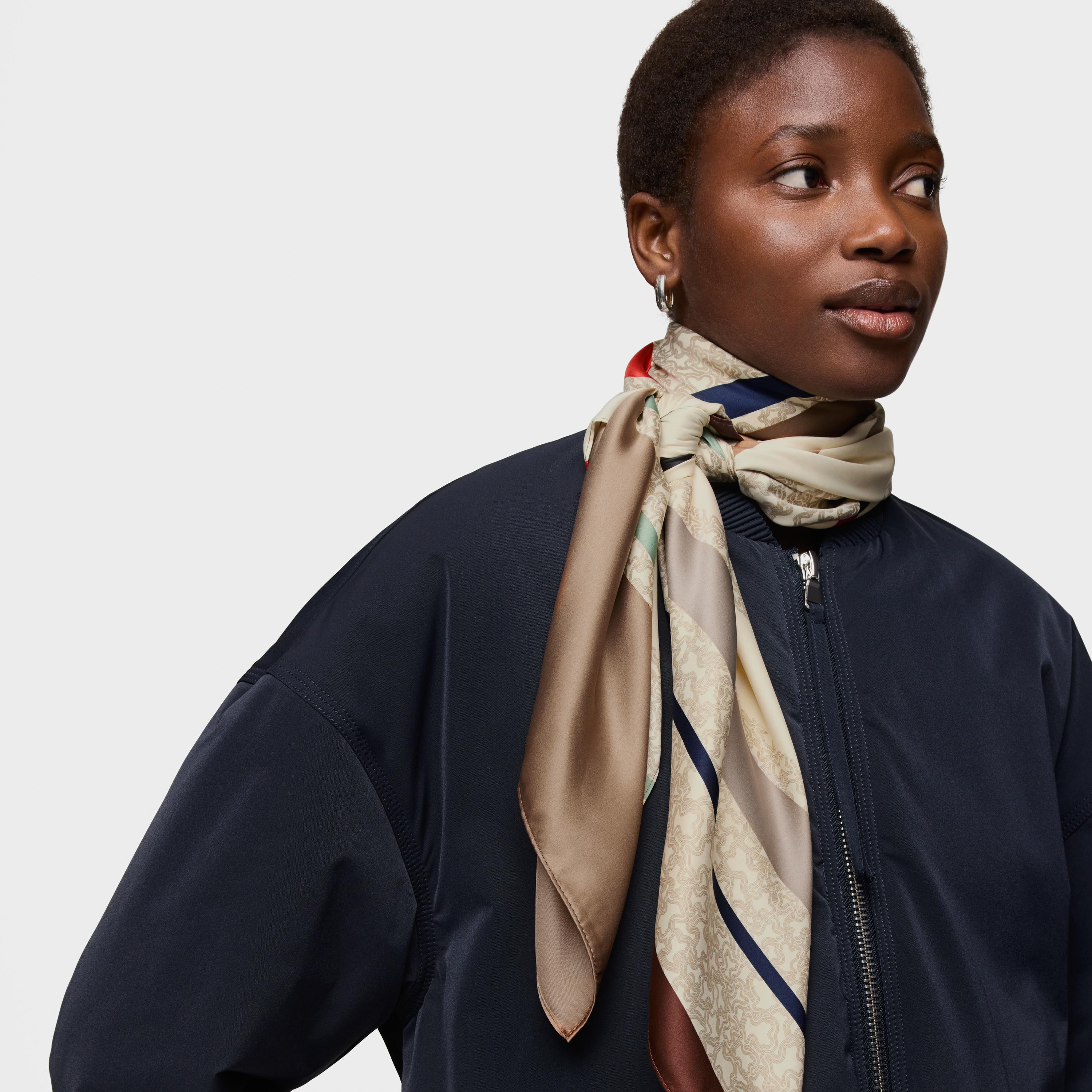 Square beige Scarf Kaos Mini Lines